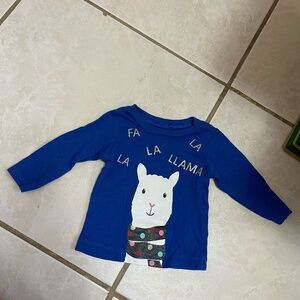 541. Carter's Christmas  "Fa La La Llama" Long Sleeve Shirt Size 3 months